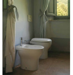 Sanitari bagno bidet a terra, Grace Globo, ceramica bianca