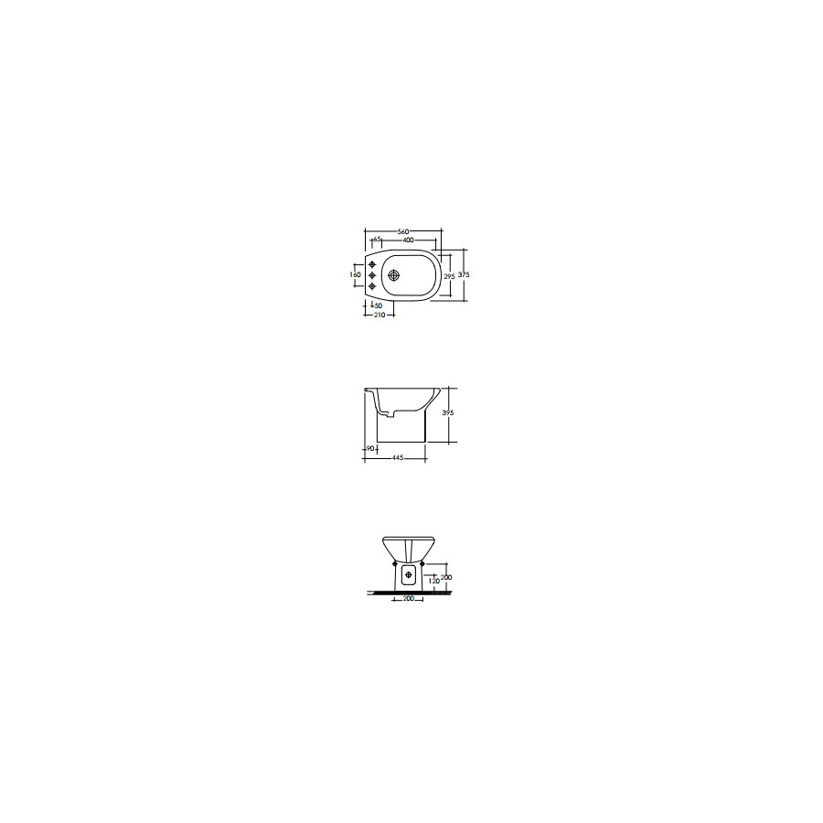 Sanitari bagno bidet a terra, Orient, ceramica bianca
