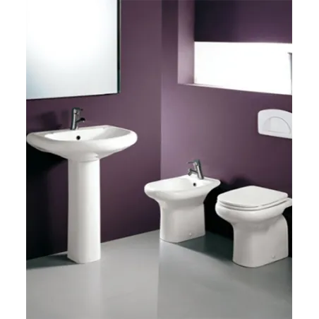 Sanitari bagno vaso wc water a terra, senza coprivaso, Orient, ceramica bianca