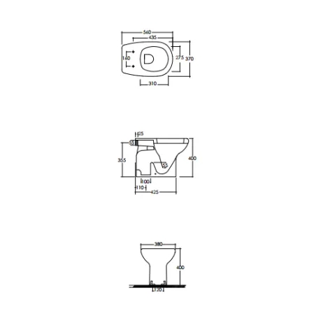 Sanitari bagno vaso wc water a terra, senza coprivaso, Orient, ceramica bianca