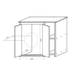 Mobile coprilavatrice asciugatrice,apertura a 2 ante,cm.94x60x94,ante rinforzate