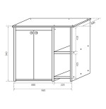 Mobile coprilavatrice asciugatrice,apertura a 2 ante,cm.94x60x94,ante rinforzate