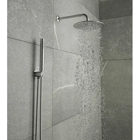 Kit doccia tondo completo di soffione da 20, doccetta, presa d'acqua e gancio