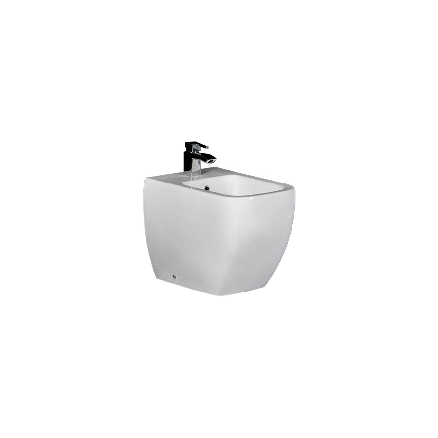 Sanitari bagno bidet filo muro a terra, Metropolitan RAK, ceramica bianca