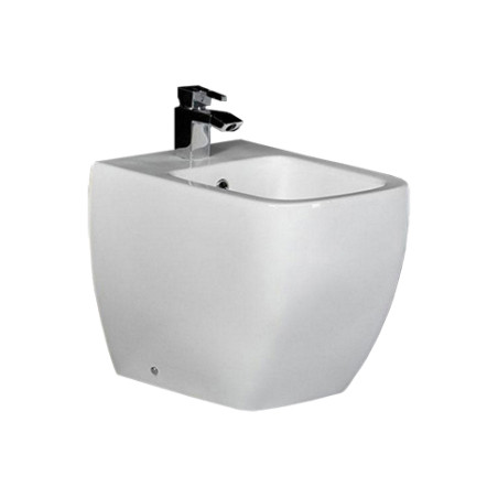 Sanitari bagno bidet filo muro a terra, Metropolitan RAK, ceramica bianca