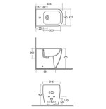Sanitari bagno bidet filo muro a terra, Metropolitan RAK, ceramica bianca