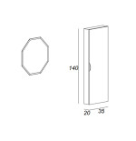 Mobile da bagno bianco opaco, 70cm, solo specchio led e colonna