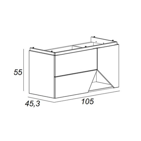 Mobile da bagno bianco opaco, 105cm, base con lavabo e specchio led
