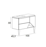 Mobile da bagno bianco opaco, 105cm, solo base con lavabo