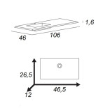 Mobile da bagno bianco opaco, 105cm, solo base con lavabo