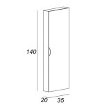 Mobile da bagno bianco opaco, 140cm, base con lavabo, specchi e colonna