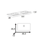 Mobile da bagno bianco opaco, 140cm, base con lavabo e specchi