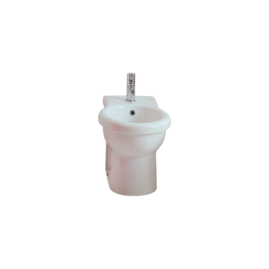 Sanitari bagno bidet filo muro a terra, Kerasan Volant, ceramica bianca