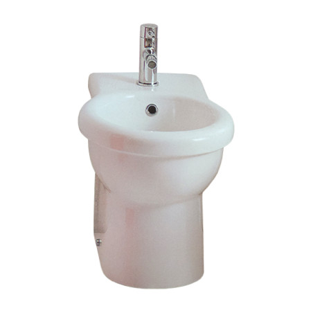 Sanitari bagno bidet filo muro a terra, Kerasan Volant, ceramica bianca