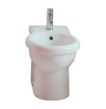 Sanitari bagno bidet filo muro a terra, Kerasan Volant, ceramica bianca