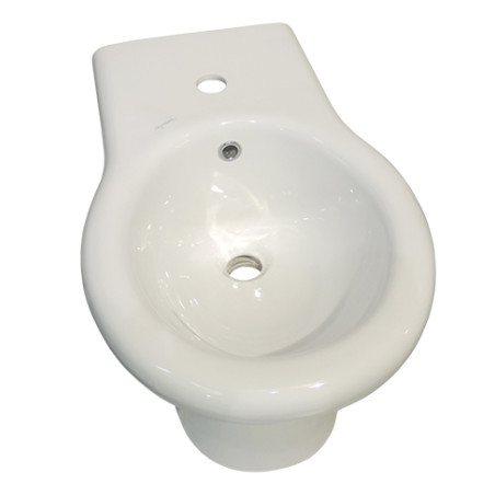 Sanitari bagno bidet filo muro a terra, Kerasan Volant, ceramica bianca