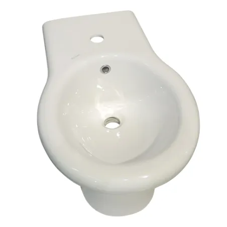 Sanitari bagno bidet filo muro a terra, Kerasan Volant, ceramica bianca
