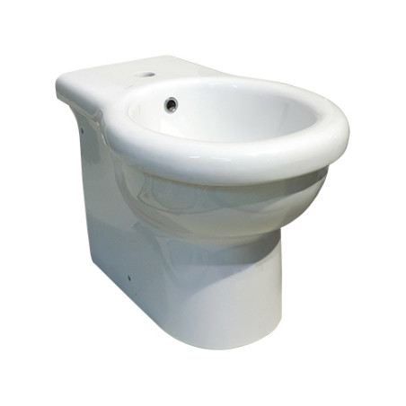 Sanitari bagno bidet filo muro a terra, Kerasan Volant, ceramica bianca