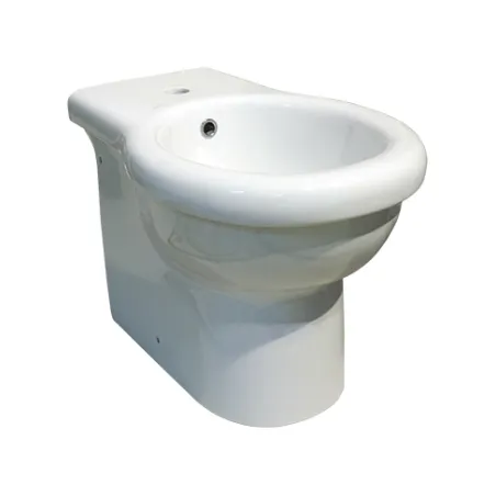 Sanitari bagno bidet filo muro a terra, Kerasan Volant, ceramica bianca