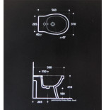 Sanitari bagno bidet filo muro a terra, Kerasan Volant, ceramica bianca
