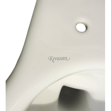 Sanitari bagno vaso wc water filo muro a terra compreso di curva tecnica, senza coprivaso , Kerasan Volant, ceramica bianca