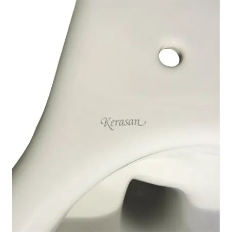 Sanitari bagno vaso wc water filo muro a terra compreso di curva tecnica, senza coprivaso , Kerasan Volant, ceramica bianca