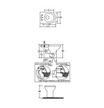 Sanitari bagno vaso wc water filo muro a terra compreso di curva tecnica, senza coprivaso, Compact, ceramica bianca