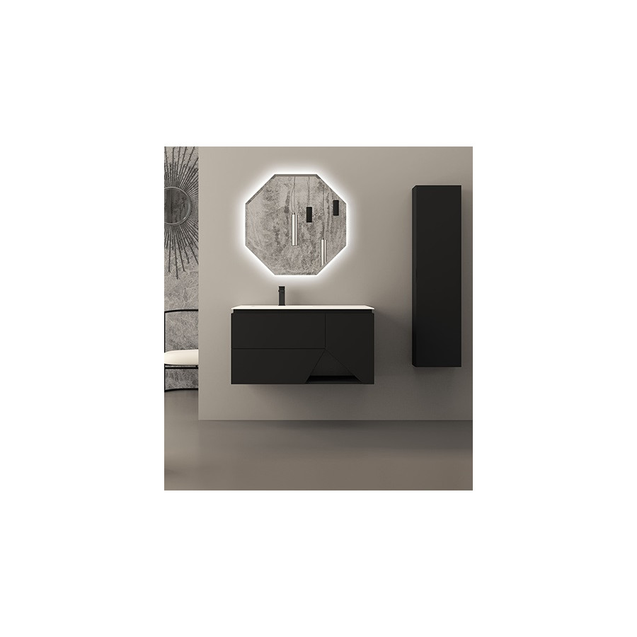 Mobile da bagno nero grafite, 105cm, solo base con lavabo