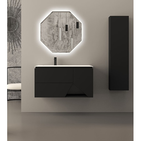 Mobile da bagno nero grafite, 105cm, solo base con lavabo