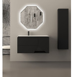 Mobile da bagno nero grafite, 105cm, solo base con lavabo
