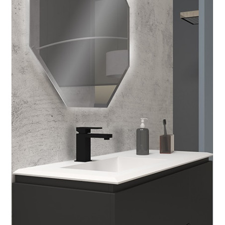 Mobile da bagno nero grafite, 105cm, solo base con lavabo