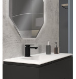 Mobile da bagno nero grafite, 105cm, solo base con lavabo