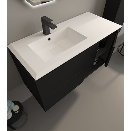 Mobile da bagno nero grafite, 105cm, solo base con lavabo