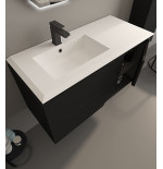 Mobile da bagno nero grafite, 105cm, solo base con lavabo