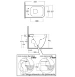 Sanitari bagno vaso wc water filo muro a terra compreso di curva tecnica, senza coprivaso, Metropolitan Rak, ceramica bianca