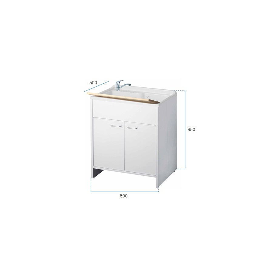 Mobile lavatoio 2 ante cm 80 x 50 x 85 in PVC sifone incluso