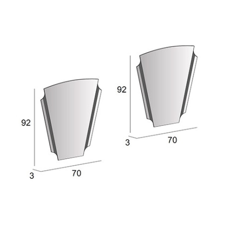 Mobile bagno sospeso Tiffany bianco opaco, cm60x2, basi, lavabi e specchi led