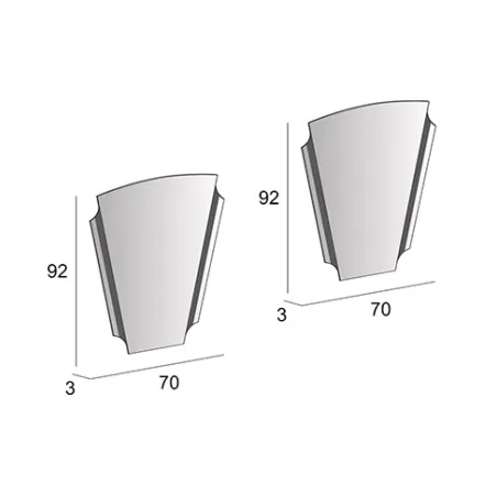 Mobile bagno sospeso Tiffany bianco opaco, cm60x2, basi, lavabi e specchi led