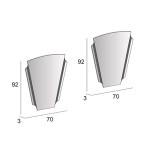 Mobile bagno sospeso Tiffany bianco opaco, cm60x2, basi, lavabi e specchi led