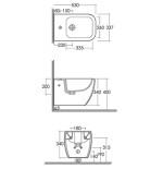 Sanitari bagno bidet sospeso, Metropolitan Rak, ceramica bianca