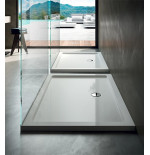 Piatto doccia 80x100 bianco H.4cm in acrilico, senza piletta
