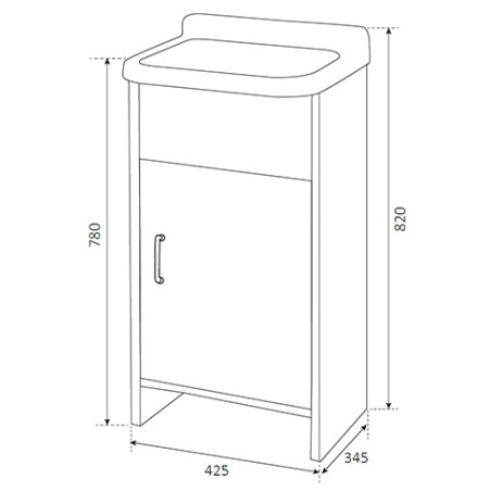 Lavatoio bucataio mini con pilozzo vasca salva spazio 42x34 completo di scarico