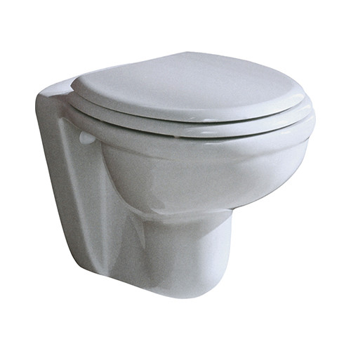 Sanitari bagno vaso wc water sospeso, senza coprivaso , Karla Rak, compreso di staffe di fissaggio, ceramica bianca