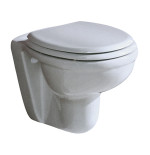 Sanitari bagno vaso wc water sospeso, senza coprivaso , Karla Rak, compreso di staffe di fissaggio, ceramica bianca