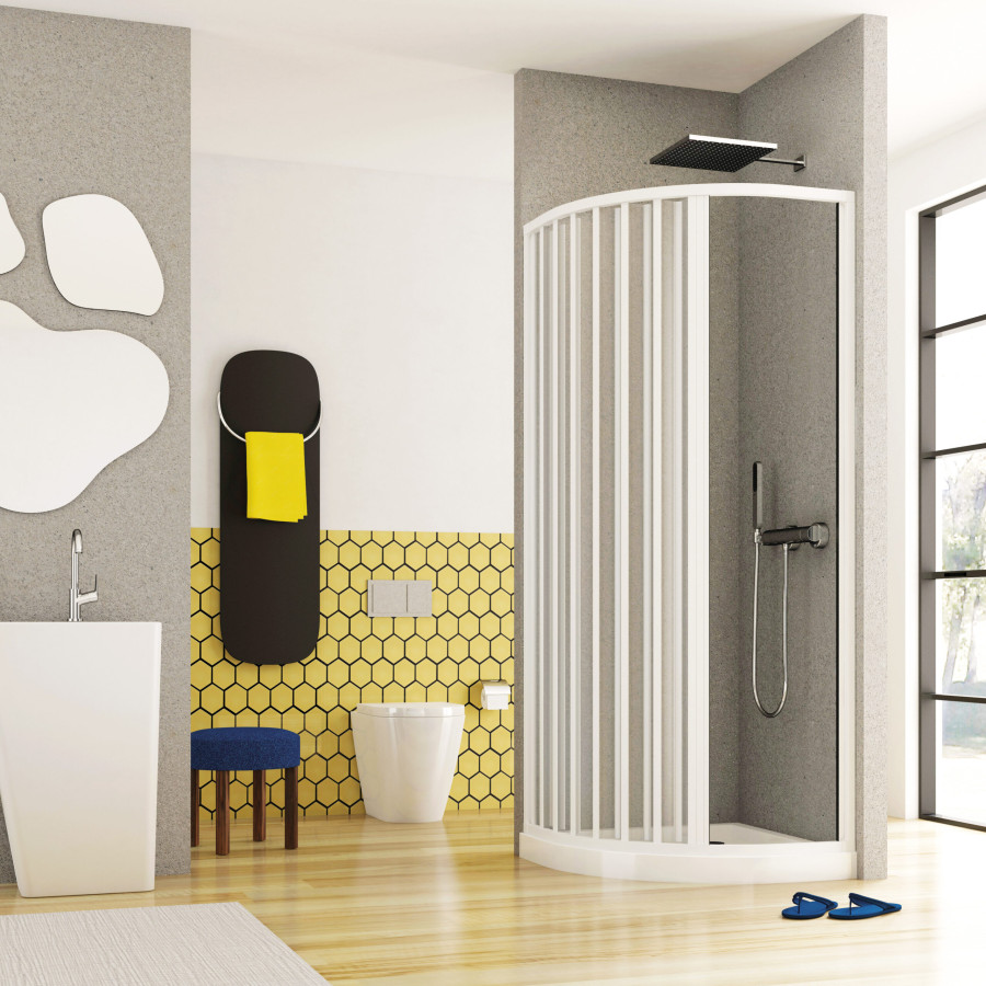 Box doccia semicircolare 70 x 90 soffietto apertura laterale