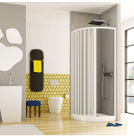 Box doccia semicircolare 70 x 90 soffietto apertura laterale