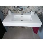 Lavabo marmoresina bianco 120,5 x 51,5 x 13 vasca centrale