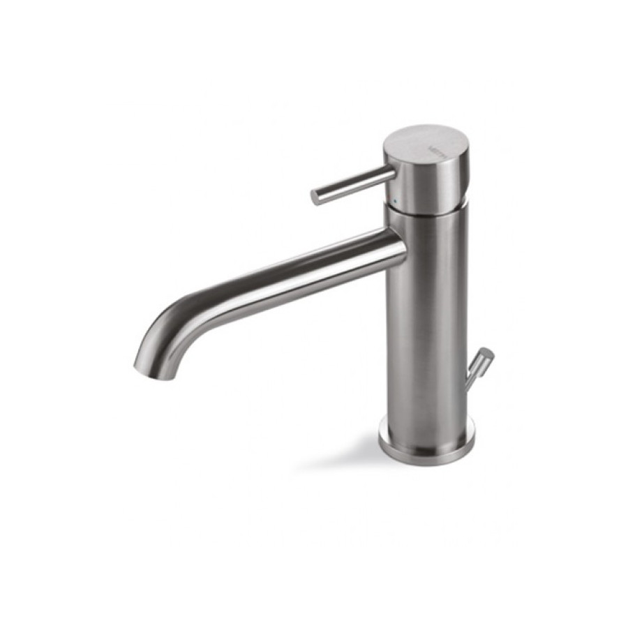 Rubinetto miscelatore monocomando lavabo acciaio spazzolato