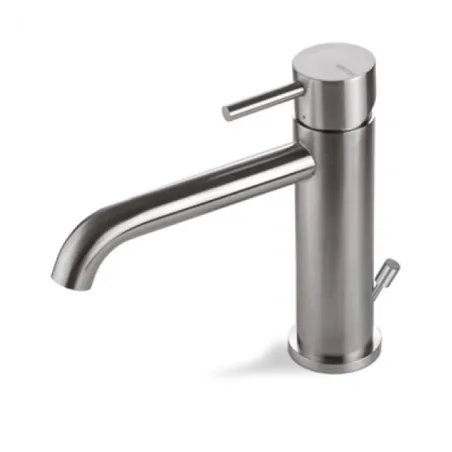 Rubinetto miscelatore monocomando lavabo acciaio spazzolato