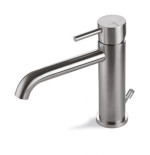 Rubinetto miscelatore monocomando lavabo acciaio spazzolato